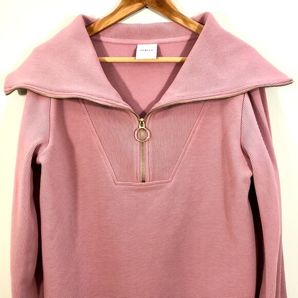 VARLEY Vine Oversized Half-Zip Pullover in Nostalgia Rose Ottoman Fabric XS - Picture 4 of 16